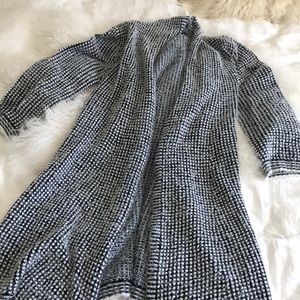 Black and white duster cardigan